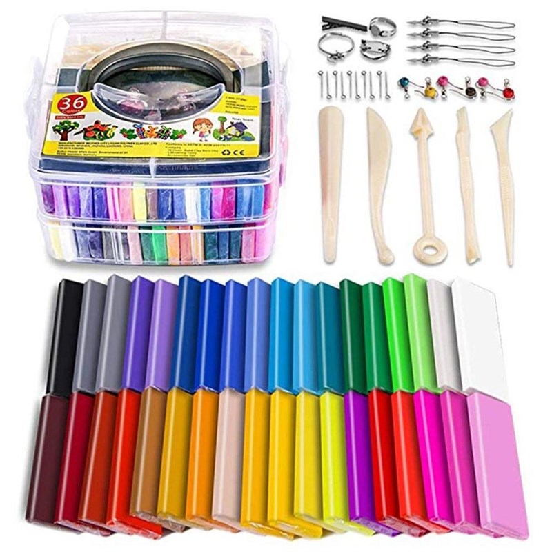 Polymer Clay Starter Kit 36 Colors Oven Bake Clay Baking Mod