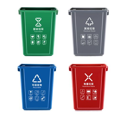 ID3L垃圾分类垃圾桶无盖商用大号厨房家用小号户外餐饮幼儿园方形