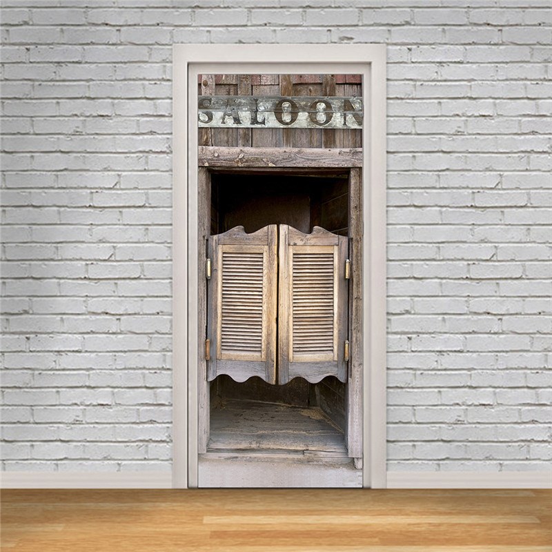 3D Door er Retro Old Wooden Door Station Bar Elevator Police