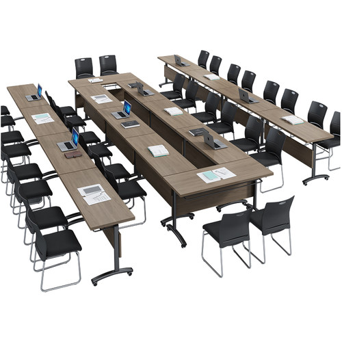 办公室培训桌椅组合折叠会议桌带轮可移动小型长条桌机构活动条桌