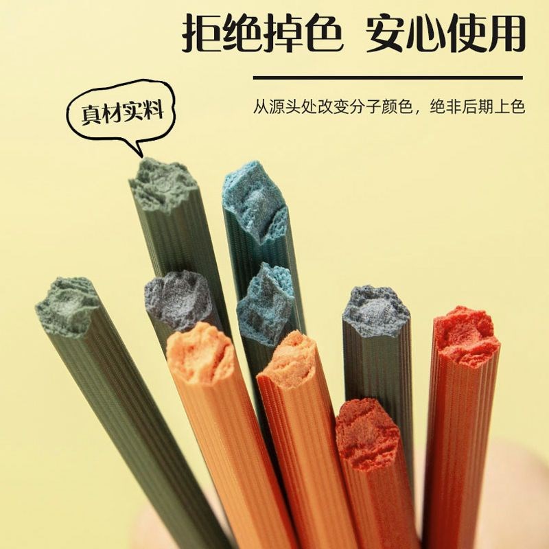 现货国风合金筷高颜值分餐筷网红爆款十色防霉条纹指甲筷家用一人
