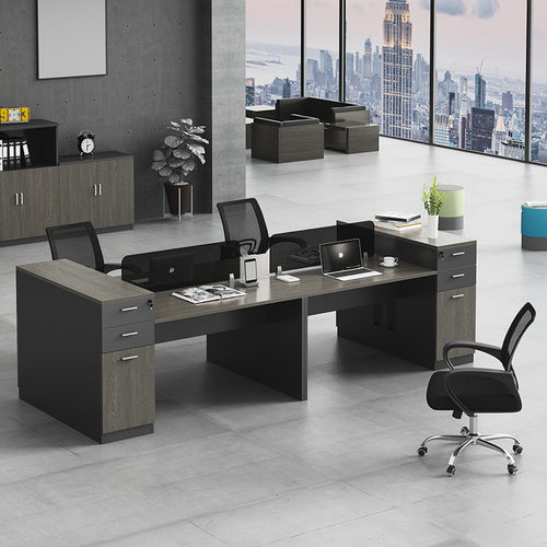 职员办公桌员工电脑桌椅组合简约现代办公家具2/6四4人屏风工作位