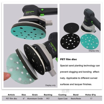 20Pcs 6 Inch 150MM 17 Holes  60 to 2000 Grits Hook and Loop