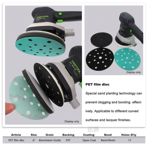 20Pcs 6 Inch 150MM 17 Holes  60 to 2000 Grits Hook and Loop