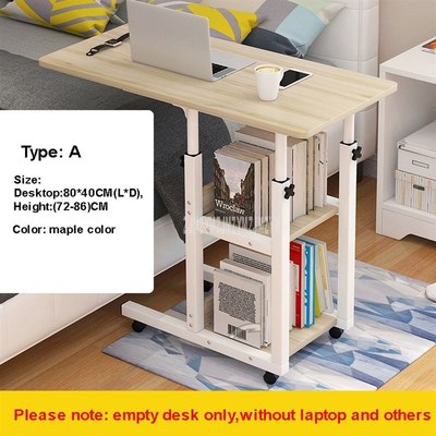 Movable Simple Design Laptop Table Wood Desktop Height Adjus