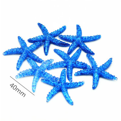 极速40mm 10PCS Royal Blue Resin Starfish Cabochon|Starfish m