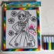 沙画儿童艺术金粉画闪光带框vdiy手工制作亮粉闪粉免烤颜料涂色画