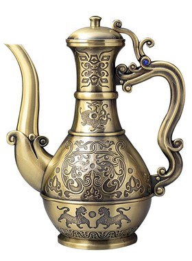 工艺品创意复古中式酒壶高档家居酒柜装饰品摆件欧式金属酒具酒樽