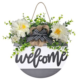 Garden Wreath Wood Flower Sign Spring 推荐 Wedding Welcome