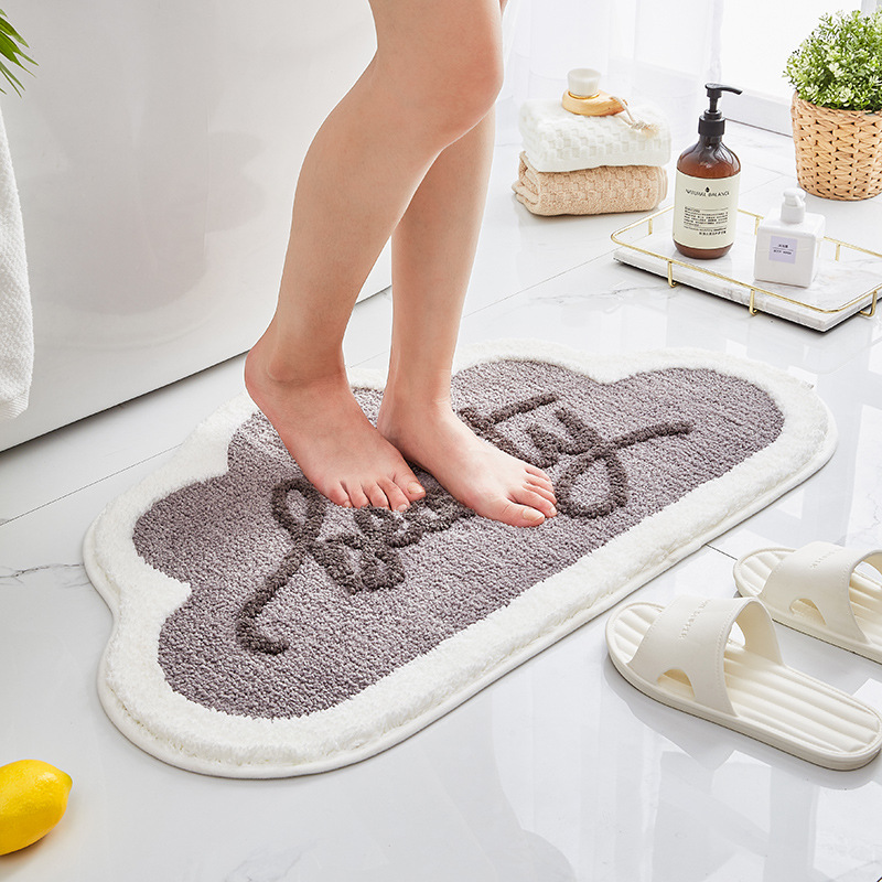 新品New Flocked Cloud Floor Mat Bathroom Non slip Pad吸水脚 家庭/个人清洁工具 地垫 原图主图