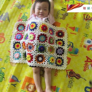 自制创意婴儿毛毯小孩大人盖毯空调毯手钩手工钩U针午睡毛线毯子