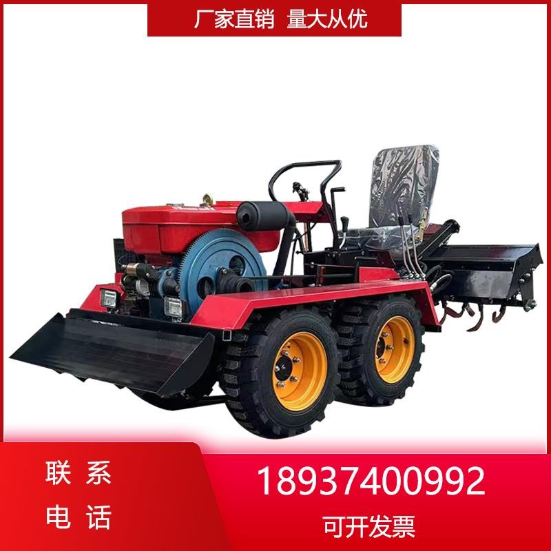 新款小四轮微耕机农用机旋耕机柴油开沟耕地机家用犁地四驱拖拉机