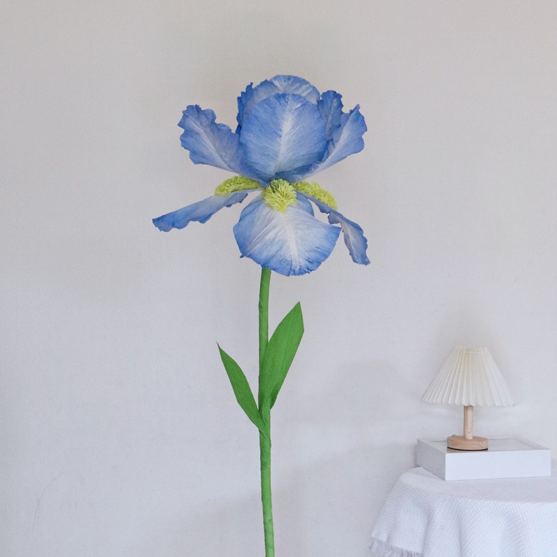 大花巨型纸艺g鸢尾花材料包手工皱纹纸DIY套装美陈商场拍照花50cm