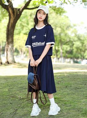 女童连衣裙夏装儿童2024网红裙子大童装洋气时髦套装女孩夏季衣服