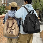 大容量双肩包女2025新款 帆布旅游包轻便多功能旅行单肩背包高颜值