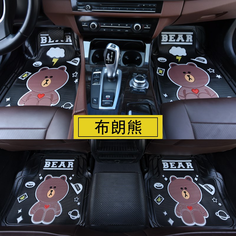 汽车脚垫通用易清洗卡通可爱橡胶乳胶防水防滑胶垫硅胶单片地毯式