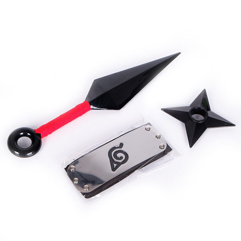 Anime Naruto Kunai Set Shuriken Headband With Box Naruto An