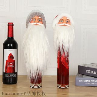 推荐New Santa Claus head snow head red wine bottle set Chris