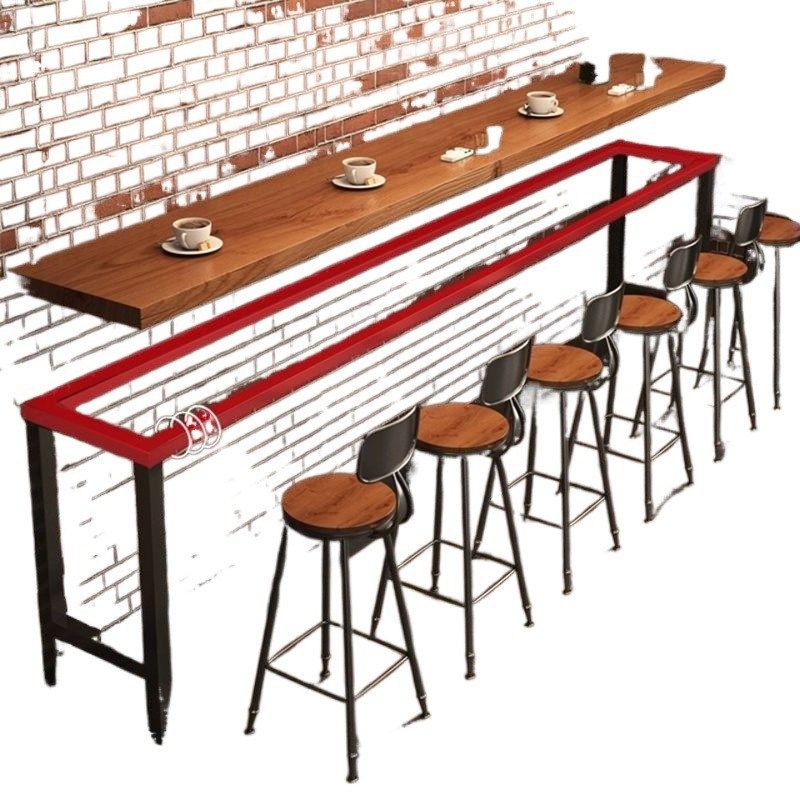 zh纯实木吧台桌子靠墙长条桌酒吧家用高脚阳台休闲桌椅甜品店桌椅,商业/办公家具,酒吧台,淘宝优惠券,粉丝福利购,淘宝优惠卷