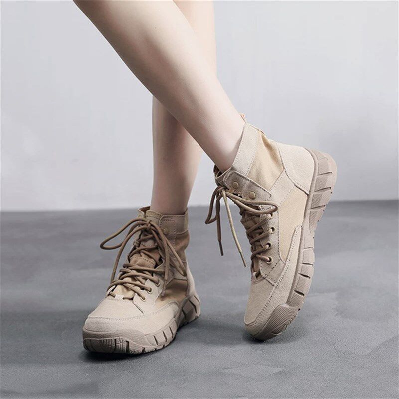 高帮马丁靴男女款透气登山户外工装靴夏季男鞋沙漠防风沙徒步靴子