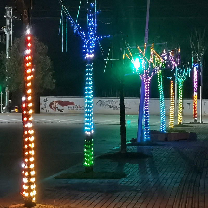 太阳能led小彩灯闪灯串灯带户外家e用庭院防水节日装饰霓虹灯树灯