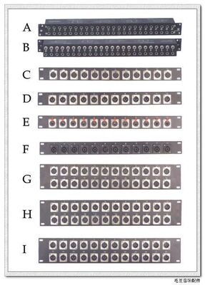 音响配件塞孔板跳线板1U话筒灯光信号面板机柜功放架信号面板