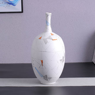 新品北欧艺术几何花瓶陶瓷创意简约F样板房玄关桌面家居装饰摆件