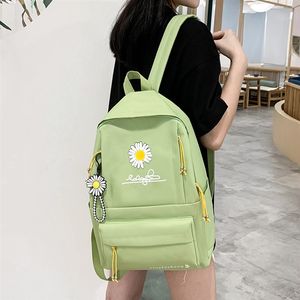 推荐4pcs/Set Casual Daisy Print Backpacks School Rucksack F