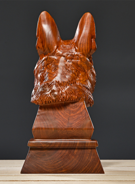 花梨木雕狗头g摆件工艺品生肖狗红木雕刻狗饰品客厅办公玄关送礼