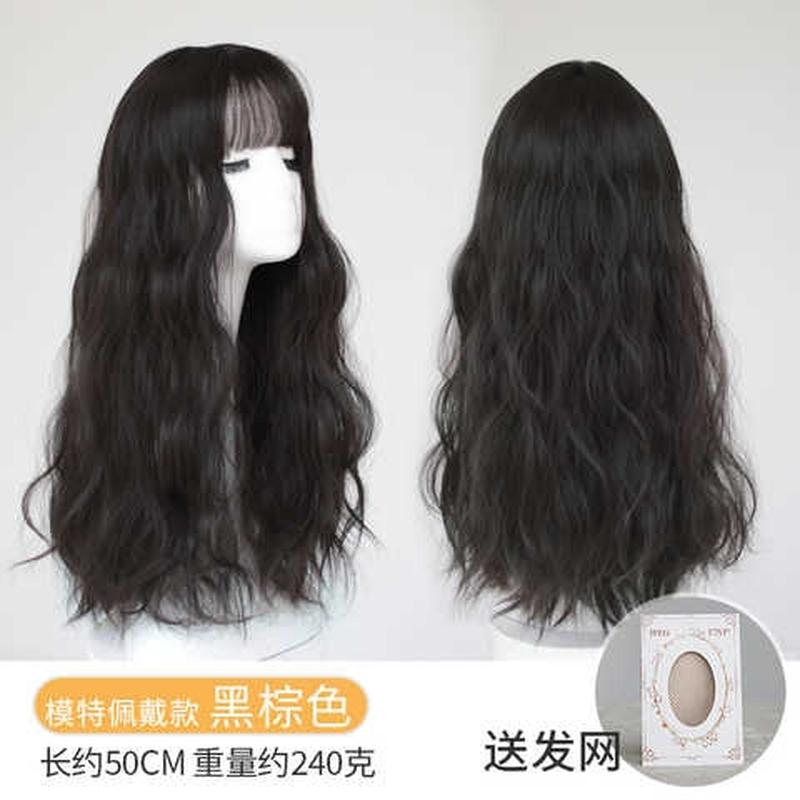 高档中长泡面羊毛卷假发微卷发女生长卷发假发女长发自然全头套
