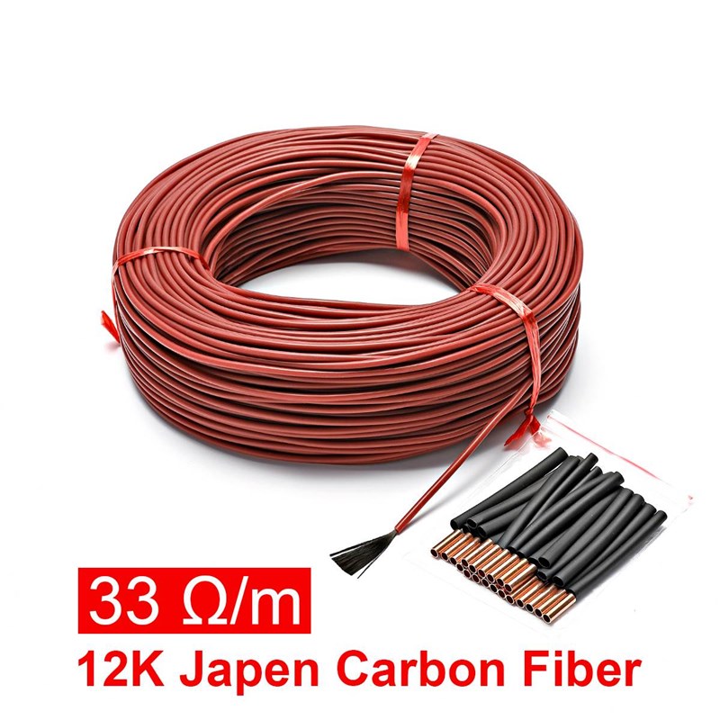 速发12K 33ohmm Carbon Fiber Heating Cable 1015203050100m