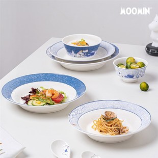 姆明中式 乔迁创意礼盒 家用可爱陶瓷碗盘碟筷勺子套装 b餐具组合