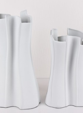 现代简约传给不规则陶瓷花器花瓶样板房售楼处桌面书架软装饰品