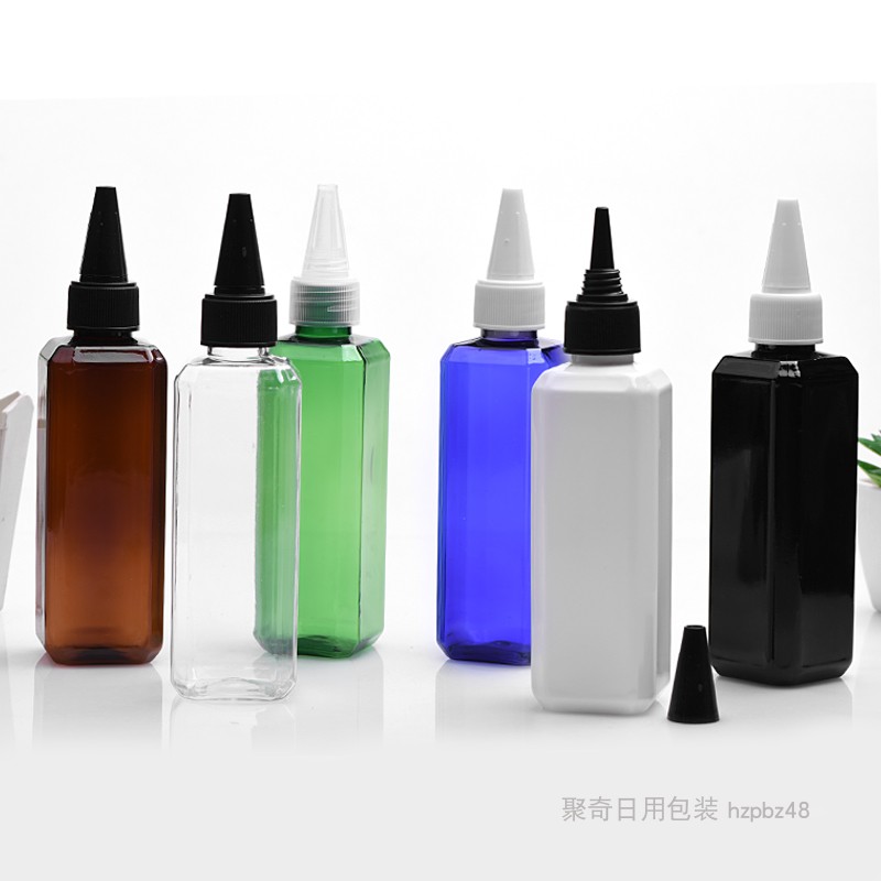 推荐100ml毫升尖嘴盖方形塑料瓶口径20MM尖头盖爽肤水瓶PET化妆品