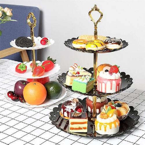 热销Three-layer Fruit Plate Cake Stand Home Party Dessert