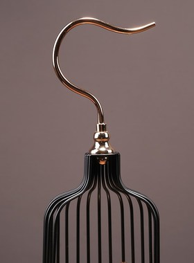 新中式创意铁艺鸟笼摆件轻奢客厅玄关摆设电视柜美式样板房装饰品