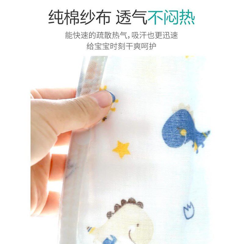 宝宝睡袋儿童防踢被春秋夏季空调房纱布纯棉婴儿背心睡带薄款被子