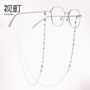 彩色简约网红眼镜挂绳挂脖墨镜链条女水上运动防丢口罩太眼镜新品