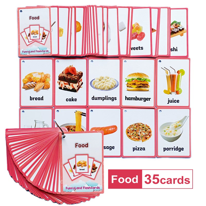 推荐Kids Montessori Baby Learn English Word Card Flashcards