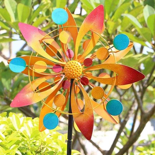 欧式庭院铁艺风车落地花园别墅户外摆件民宿装饰插件校园造景布置