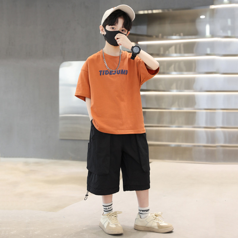 现货男童夏装套装夏款2023新款儿童衣服男孩夏季短袖中.大童潮帅