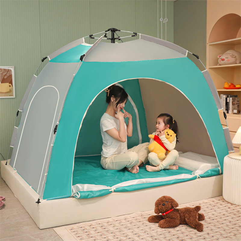 双层户外蚊帐遮光帐篷三开门免安装防蚊蒙古包双人防摔拉链防水款