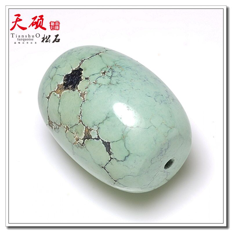 天硕天然原矿高瓷无优化绿松石桶珠顶珠单珠老型珠无胶无蜡原石