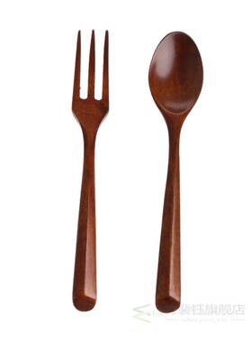 Set Wooden Dinner Spoon Fork Wood Cutlery Salad Cooking Dini