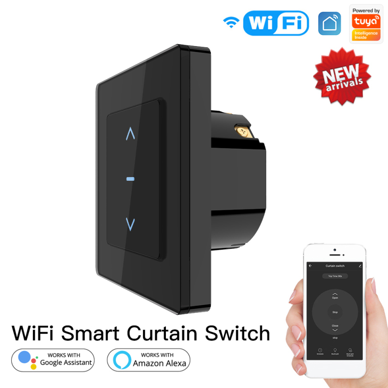 tuya WiFi Smart Curtair Swttch TouchM panel Moionized
