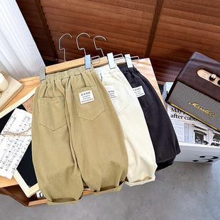 3岁女宝宝宽松休闲裤 子春秋1 男童洋气工装 裤 自留 老爹裤 儿童裤