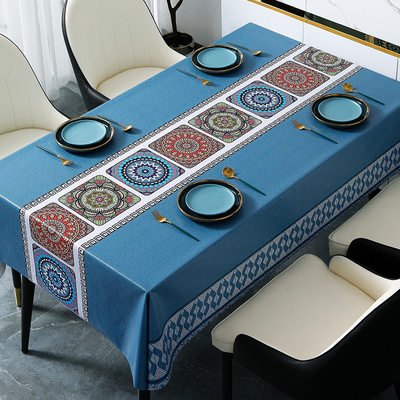 速发Table Cloth Linen Lace Tablecloth Rectangular Dining Tab