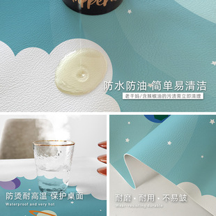 卡通皮革书桌垫防水防油免洗学生工作台桌布写字台学习桌垫餐桌布