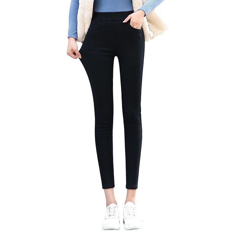 松紧腰打底裤女外穿春秋款高腰九分小脚铅笔裤小个子八分黑色裤子,女装/女士精品,打底裤,淘宝优惠券,粉丝福利购,淘宝优惠卷