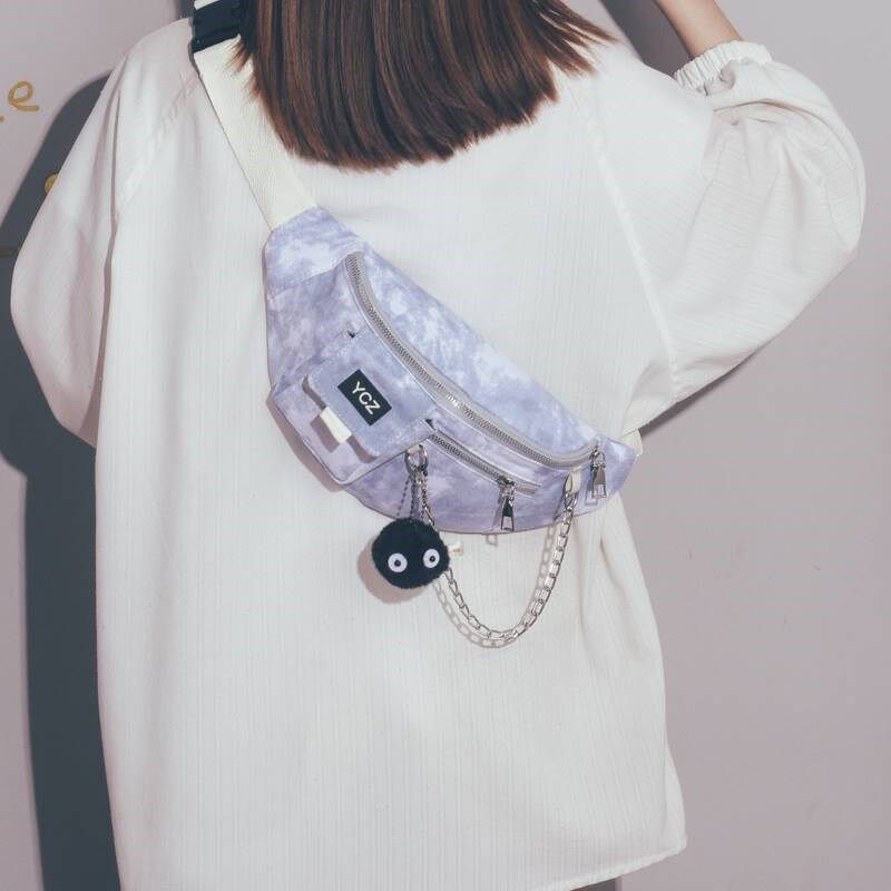 女生斜挎腰包女士胸包新款潮女小众百搭女式单肩帆布胸前挎包,箱包皮具/热销女包/男包,胸包,淘宝优惠券,粉丝福利购,淘宝优惠卷